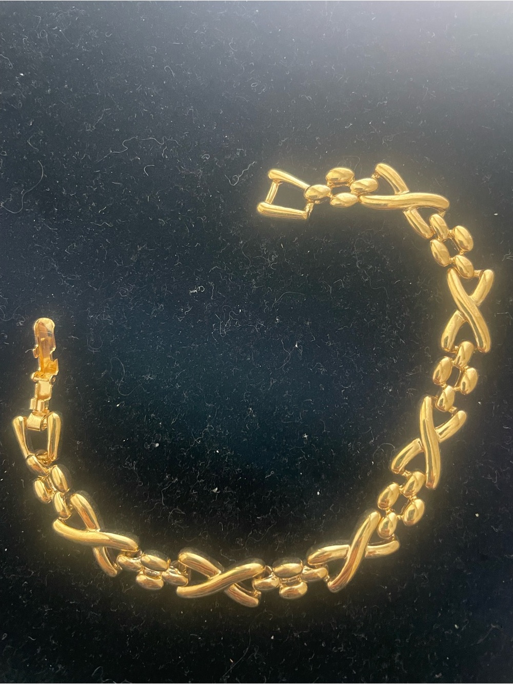 Vintage Vendome Gold-Link Women's Bracelet - Polished Yellow Gold Tone